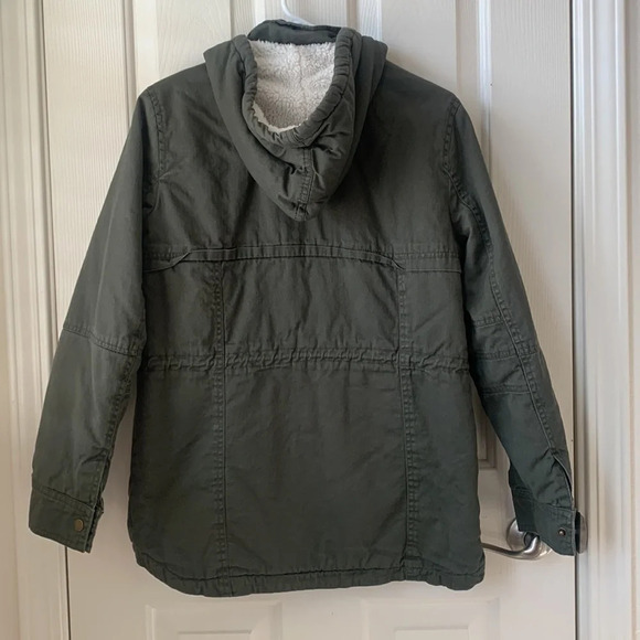Forever21 Utility Preppy Hooded Jacket Army Green Small - Picture 2 of 5
